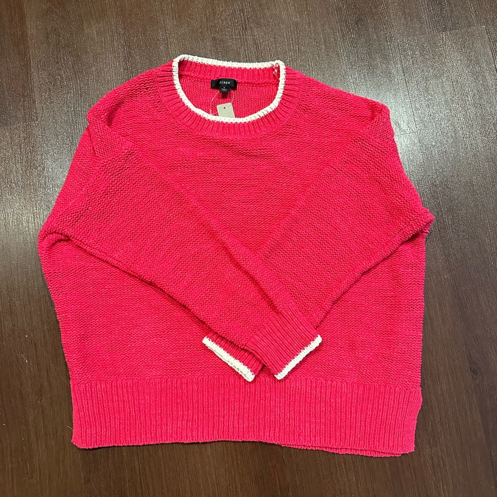 Pink J. Crew crew neck sweater